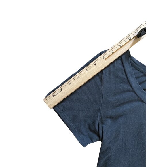 Red BKE Dress Shirt Womens Gray Short Sleeve Draped Knot Back High Low Hem Top - Picture 5 of 6